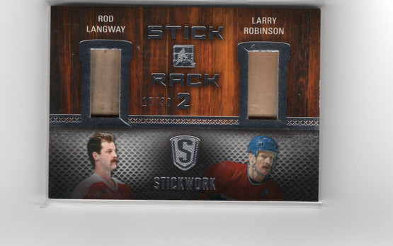 2015 Leaf In The Game Stickwork Stick Rack 2 #SR244 Rod Langway / Larry Robinson MEM, SN30