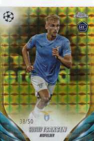 2023-24 Topps UEFA Club Competitions Gold Foilboard #Gustav Isaksen SN50
