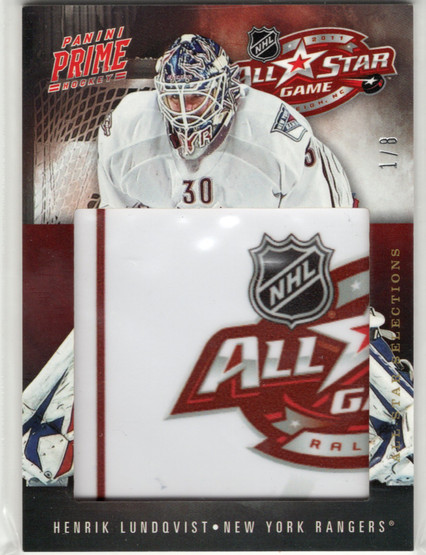 2011-12 Panini Prime All-Star Selections #34 Henrik Lundqvist MEM, SN8