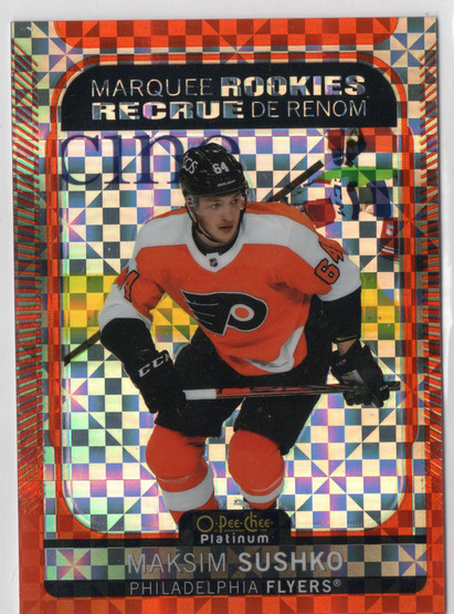 2021-22 O-Pee-Chee Platinum Orange Checkers #260 Maksim Sushko MR, SN25, RC