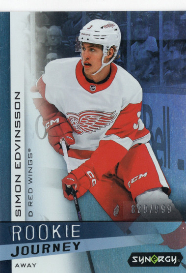2023-24 Upper Deck Synergy Rookie Journey Away #RJ5 Simon Edvinsson SN999