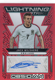 2022-23 Panini Obsidian Lightning Strike Autographs Electric Etch Red Flood #LSJW Jack Wilshere AU, SN8