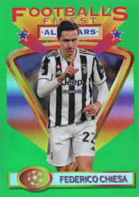 2021-22 Topps Finest Flashbacks UEFA Champions League 1993 Jumbo All-Stars Topper Refractor #141 Federico Chiesa