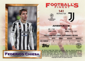 2021-22 Topps Finest Flashbacks UEFA Champions League 1993 Jumbo All-Stars Topper Refractor #141 Federico Chiesa