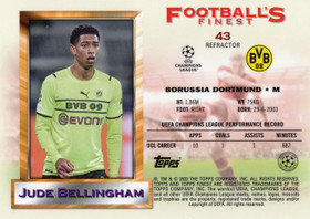 2021-22 Topps Finest Flashbacks UEFA Champions League 1993 Jumbo All-Stars Topper Refractor #43 Jude Bellingham