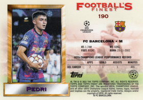 2021-22 Topps Finest Flashbacks UEFA Champions League #190 Pedri