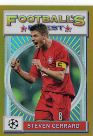 2021-22 Topps Finest Flashbacks UEFA Champions League Gold Refractor #55 Steven Gerrard SN50