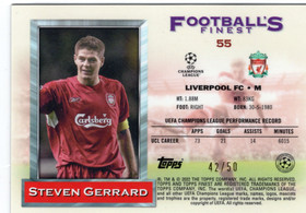 2021-22 Topps Finest Flashbacks UEFA Champions League Gold Refractor #55 Steven Gerrard SN50