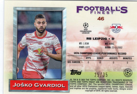 2021-22 Topps Finest Flashbacks UEFA Champions League Prism Refractor #46 Josko Gvardiol SN35