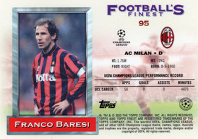 2021-22 Topps Finest Flashbacks UEFA Champions League #95 Franco Baresi