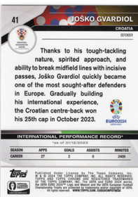 2024 Topps Chrome UEFA EURO Gold Refractor #41 Josko Gvardiol SN50