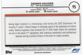 2024 Topps Chrome Formula 1 Checker Flag Refractors #95 Dennis Hauger F2C
