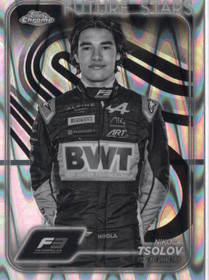 2024 Topps Chrome Formula 1 Black And White RayWave Refractors #66 Nikola Tsolov