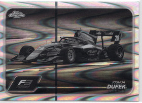 2024 Topps Chrome Formula 1 Black And White RayWave Refractors #141 Joshua Dufek