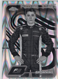 2024 Topps Chrome Formula 1 Black And White RayWave Refractors #55 Luke Browning
