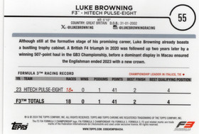 2024 Topps Chrome Formula 1 Black And White RayWave Refractors #55 Luke Browning
