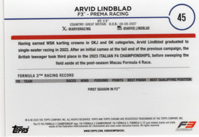 2024 Topps Chrome Formula 1 #45 Arvid Lindblad