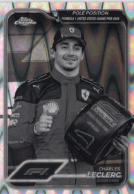 2024 Topps Chrome Formula 1 Black And White RayWave Refractors #155 Charles Leclerc