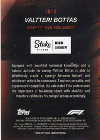 2024 Topps Chrome Formula 1 Speed Demons #SD13 Valtteri Bottas