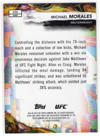 2024 Topps Finest UFC Aqua Glitter Refractors #236 Michael Morales