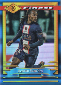 2022-23 Topps Finest Flashbacks UEFA Club Competitions Blue #96 Renato Sanches SN99