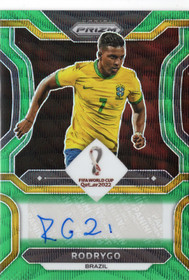 2022 Panini Prizm FIFA World Cup Signatures Green Wave #SRGO Rodrygo AU