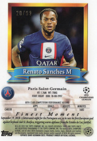 2022-23 Topps Finest Flashbacks UEFA Club Competitions Blue #96 Renato Sanches SN99