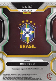 2022 Panini Prizm FIFA World Cup Signatures Green Wave #SRGO Rodrygo AU