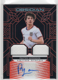 2024-25 Panini Obsidian Dual Jersey Ink Electric Etch Orange #DJPAA Paxten Aaronson AU, MEM, SN149