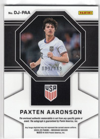 2024-25 Panini Obsidian Dual Jersey Ink Electric Etch Orange #DJPAA Paxten Aaronson AU, MEM, SN149