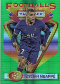 2021-22 Topps Finest Flashbacks UEFA Champions League 1993 Jumbo All-Stars Topper Prism Refractor #1 Kylian Mbappe SN35