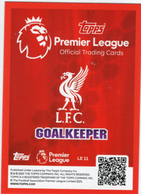 2025-26 Topps Premier League Classic Limited Editions #LE11 Alisson Becker