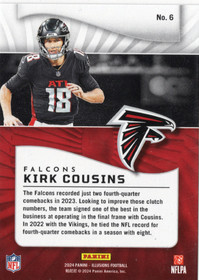 2024 Panini Illusions Orange Trophy Collection #6 Kirk Cousins