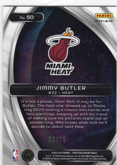 2023-24 Panini Spectra Titan International Green #50 Jimmy Butler SN75