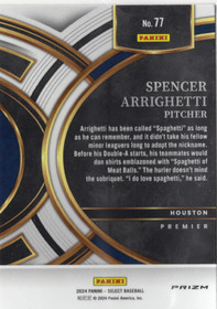 2024 Panini Select Orange Flash Prizms #77 Spencer Arrighetti