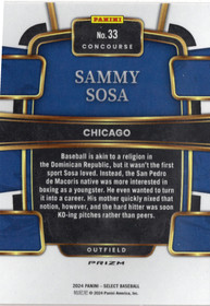 2024 Panini Select Orange Flash Prizms #33 Sammy Sosa