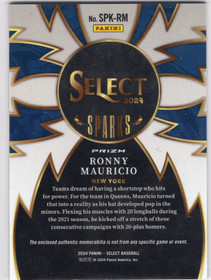 2024 Panini Select Sparks Relics #SPKRM Ronny Mauricio MEM