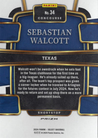 2024 Panini Select Red and Blue Prizms #34 Sebastian Walcott