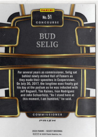 2024 Panini Select Silver Prizms #51 Bud Selig