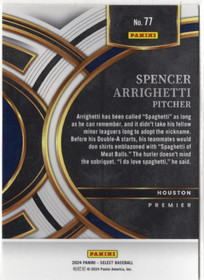 2024 Panini Select #77 Spencer Arrighetti