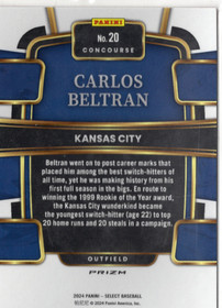 2024 Panini Select Red and Blue Prizms #20 Carlos Beltran