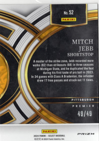 2024 Panini Select Black and Blue Prizms #52 Mitch Jebb SN49