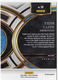 2024 Panini Select Orange Flash Prizms #90 Yiddi Cappe