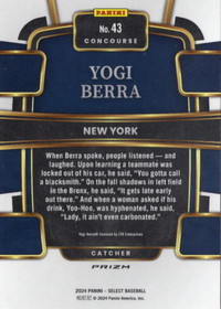 2024 Panini Select Orange Flash Prizms #43 Yogi Berra