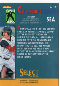 2024 Panini Select Can't Miss #17 Cole Young