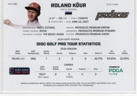 2025 Disc Golf Pro Tour Black #MPO66 Roland Kour SN75