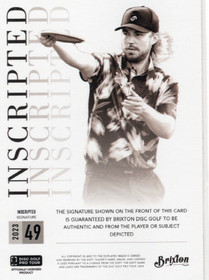 2023 Brixton Inscripted #49 Vaino Makela AU, SN50