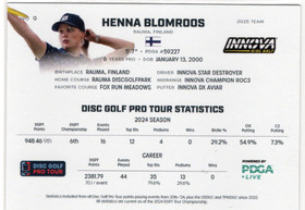 2025 Disc Golf Pro Tour Black #FPO9 Henna Blomroos SN75