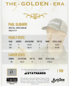 2022 Brixton Golden Era #61 Paul Ulibarri SN100
