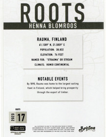2023 Brixton Roots #17 Henna Blomroos PR1000